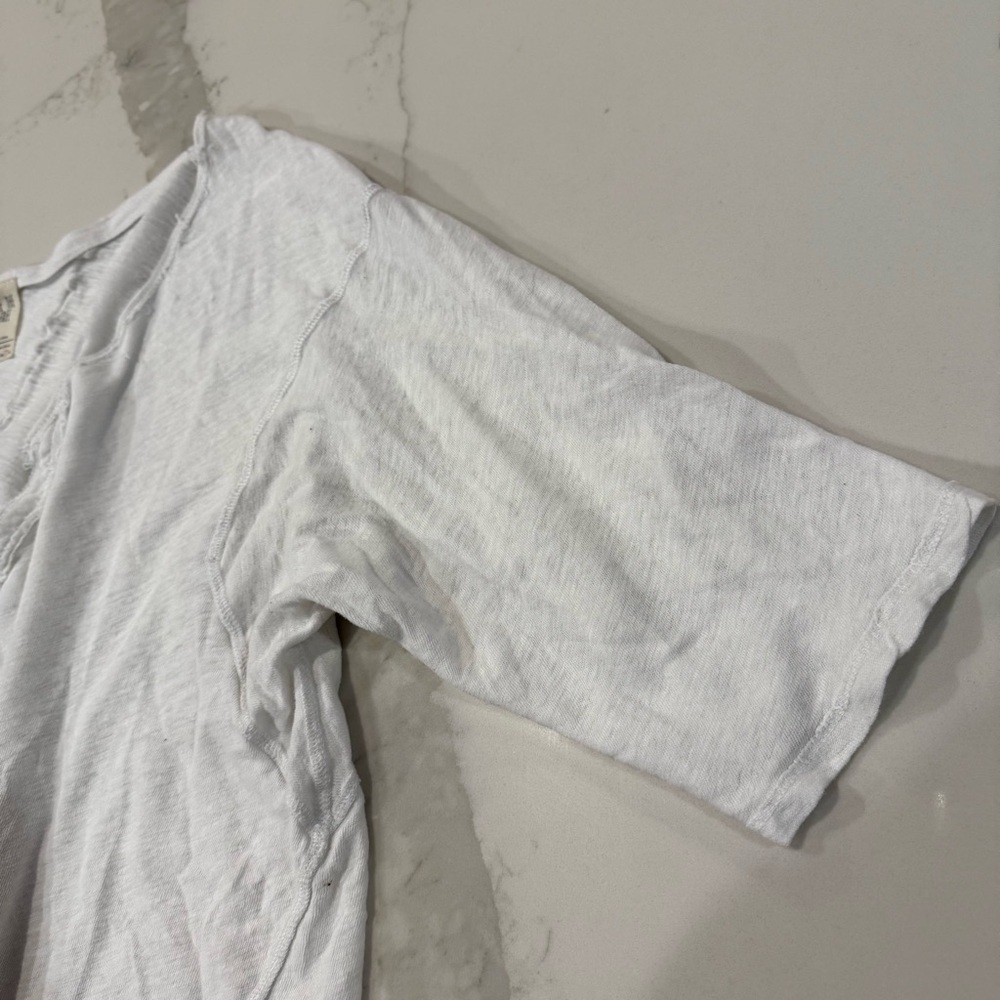 Free People We The Free Head In The Clouds Top Womens Large Washed Stripe White - Picture 9 of 12
